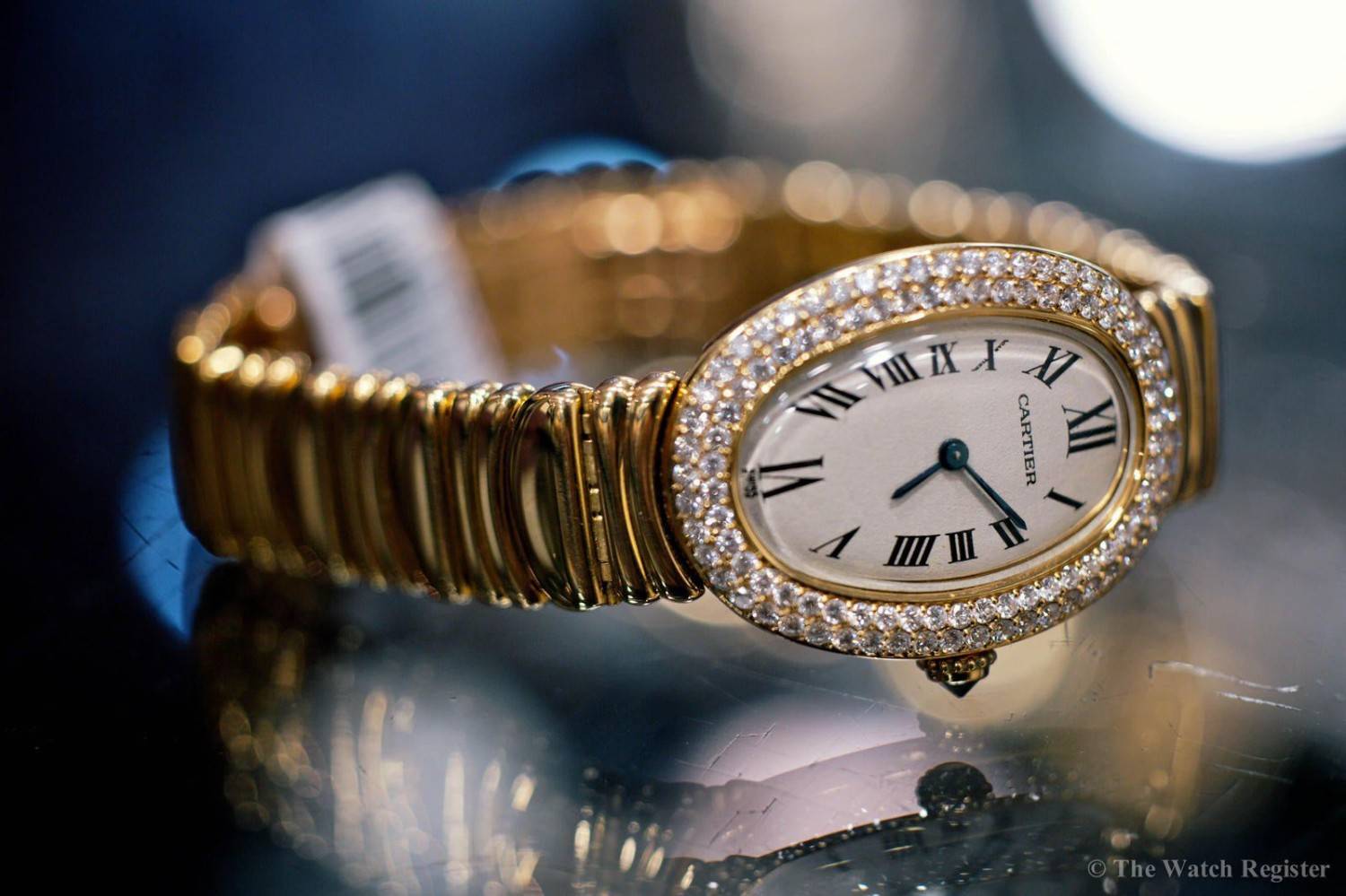 Cartier Baignoire Watch Gold Diamond Case