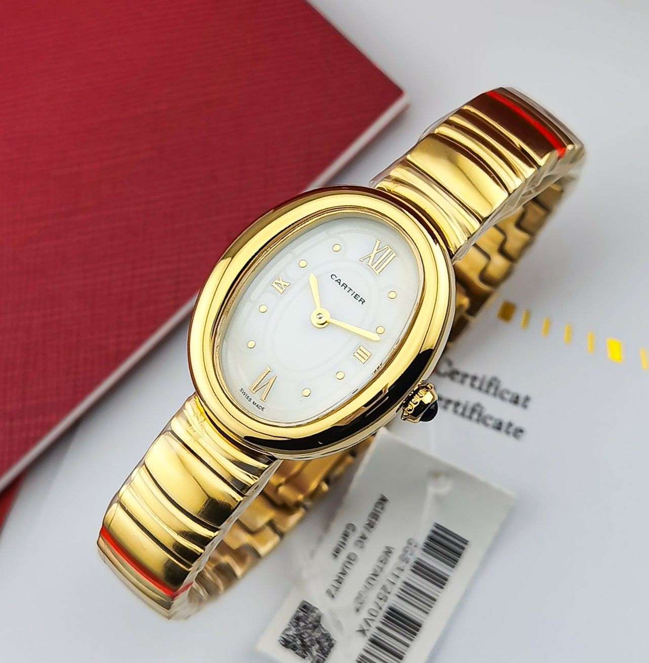 Cartier Baignoire Watch Gold Diamond Case