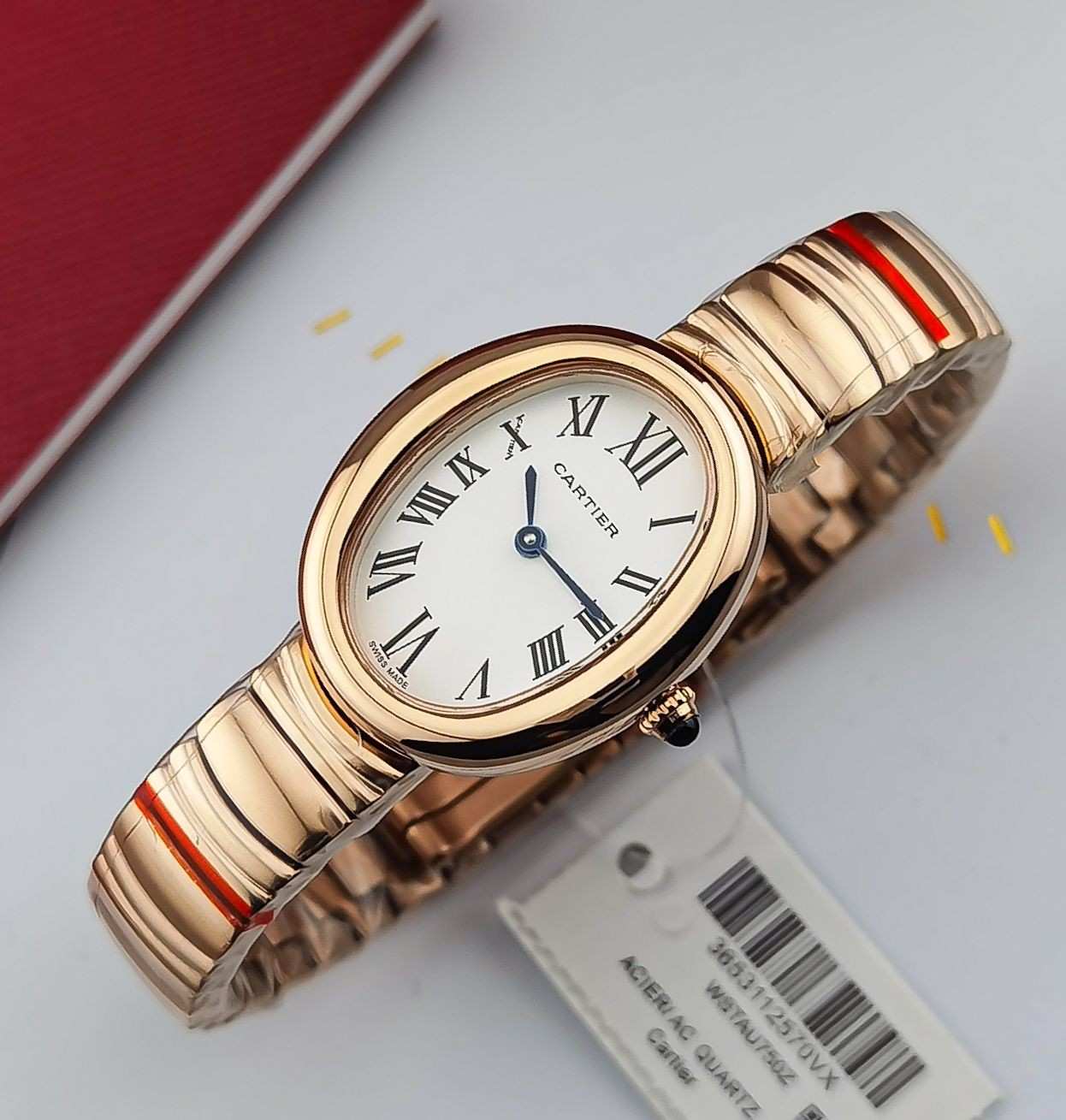 Cartier Baignoire Saat Altın Pırlanta Kasa