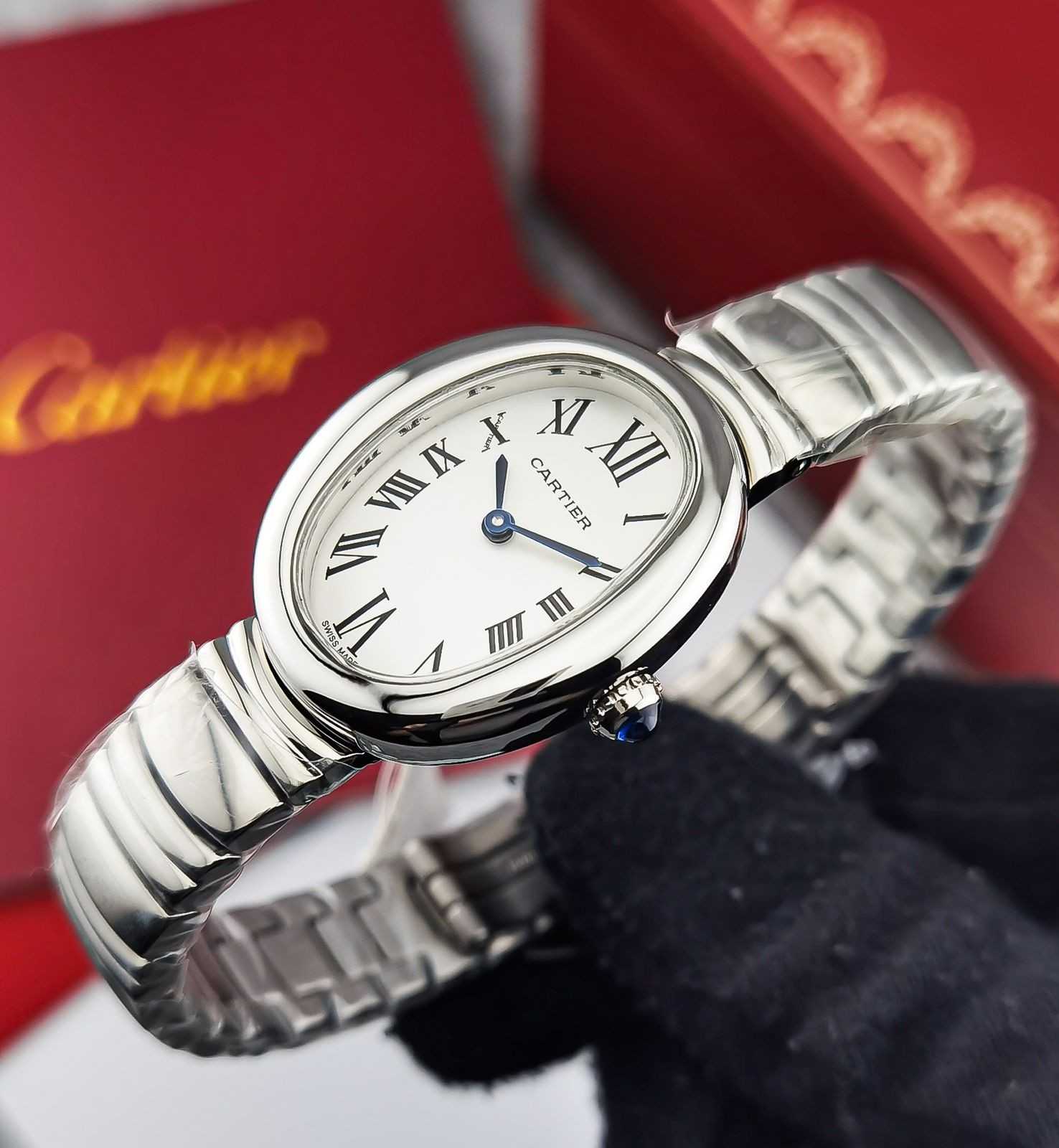 Cartier Baignoire Saat Altın Pırlanta Kasa