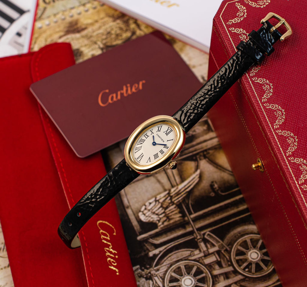 Cartier Baignoire Deri Kayış Saat