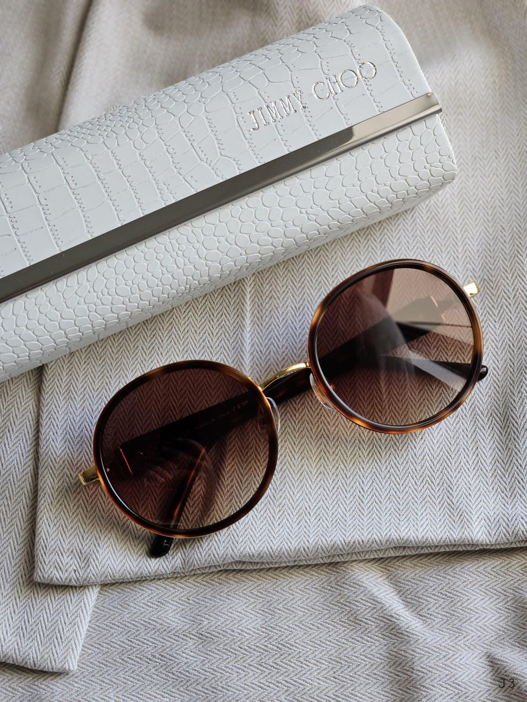 Jimmy Choo Andie/S Büyük Boy Yuvarlak Güneş Gözlüğü - Glimmer of Luxury