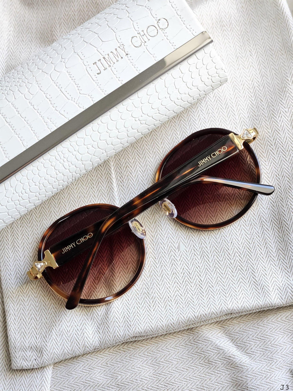 Jimmy Choo Andie/S Büyük Boy Yuvarlak Güneş Gözlüğü - Glimmer of Luxury