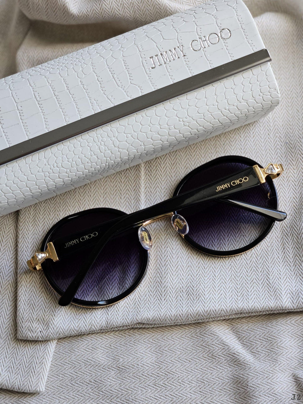 Jimmy Choo Andie/S Büyük Boy Yuvarlak Güneş Gözlüğü - Glimmer of Luxury
