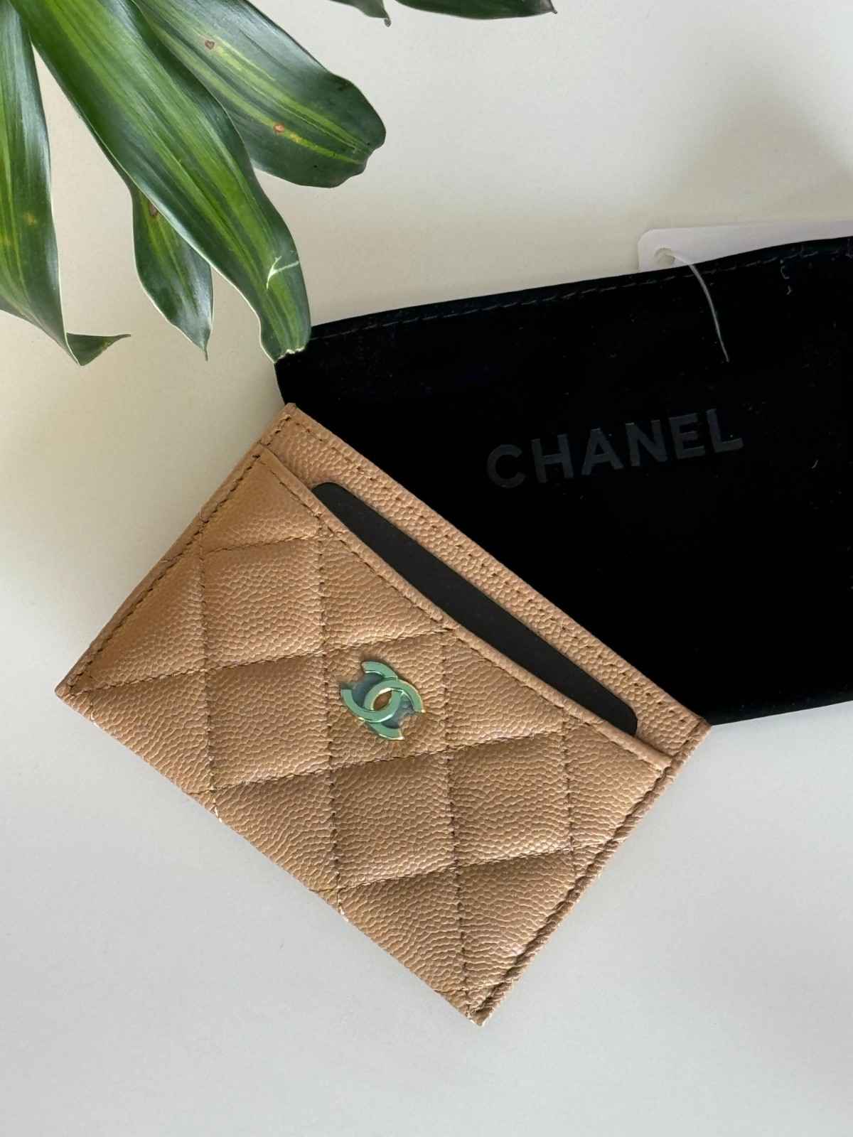Chanel 19 Card Wallet with CC Logo and Lock
