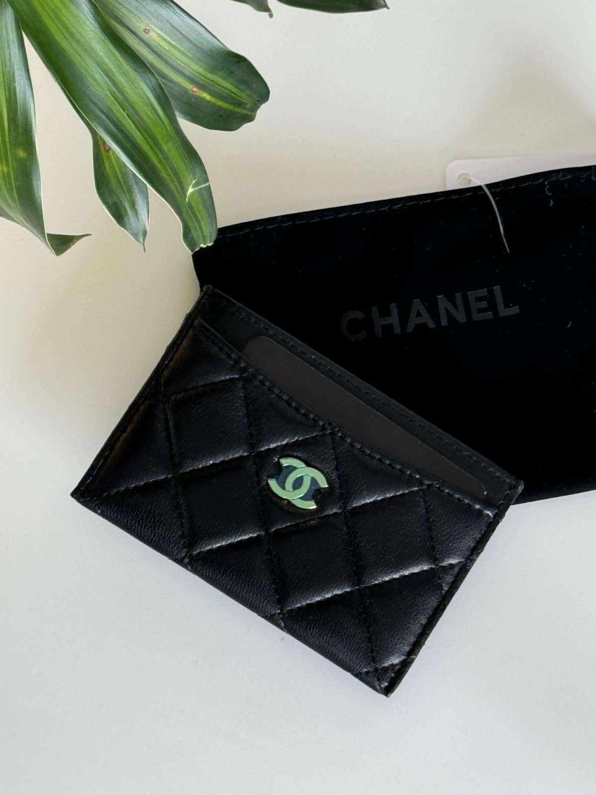 Chanel 19 Card Wallet with CC Logo and Lock