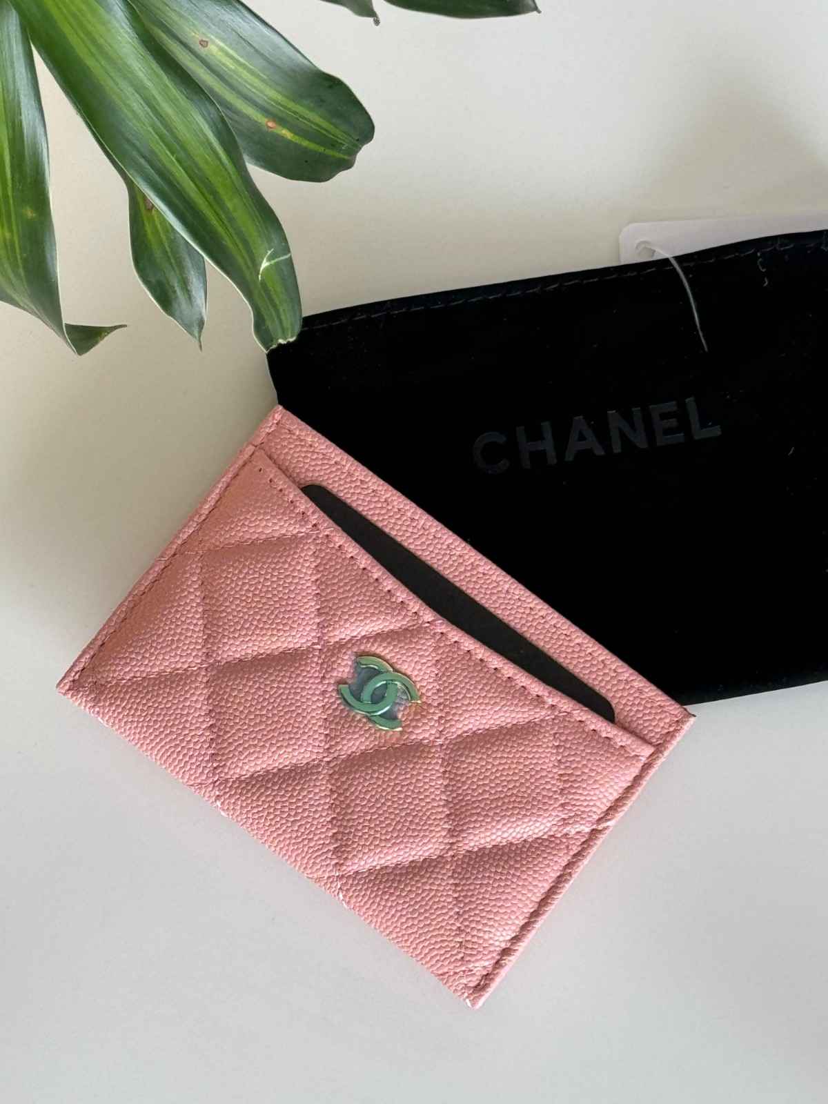 Chanel 19 Card Wallet with CC Logo and Lock