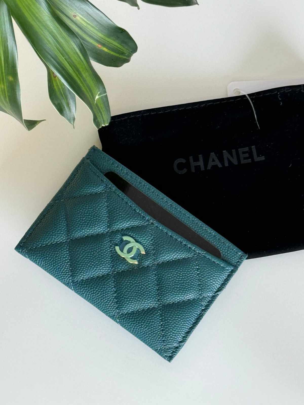 Chanel 19 Card Wallet with CC Logo and Lock