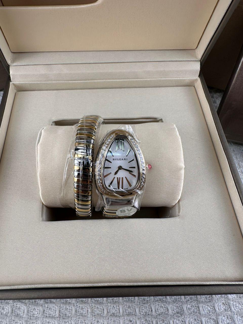 Bvlgari Paslanmaz Çelik ve Pırlanta Serpenti Saat - Glimmer of Luxury