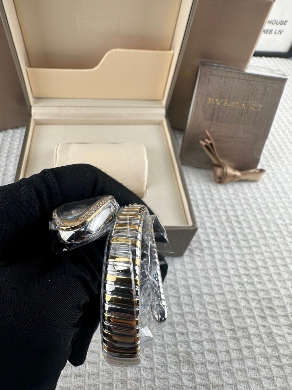 Bvlgari Paslanmaz Çelik ve Pırlanta Serpenti Saat - Glimmer of Luxury