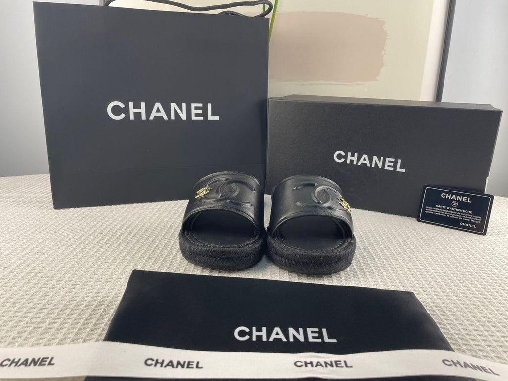 Chanel Kuzu Derisi Espadrille Katır Sandalet - Glimmer of Luxury