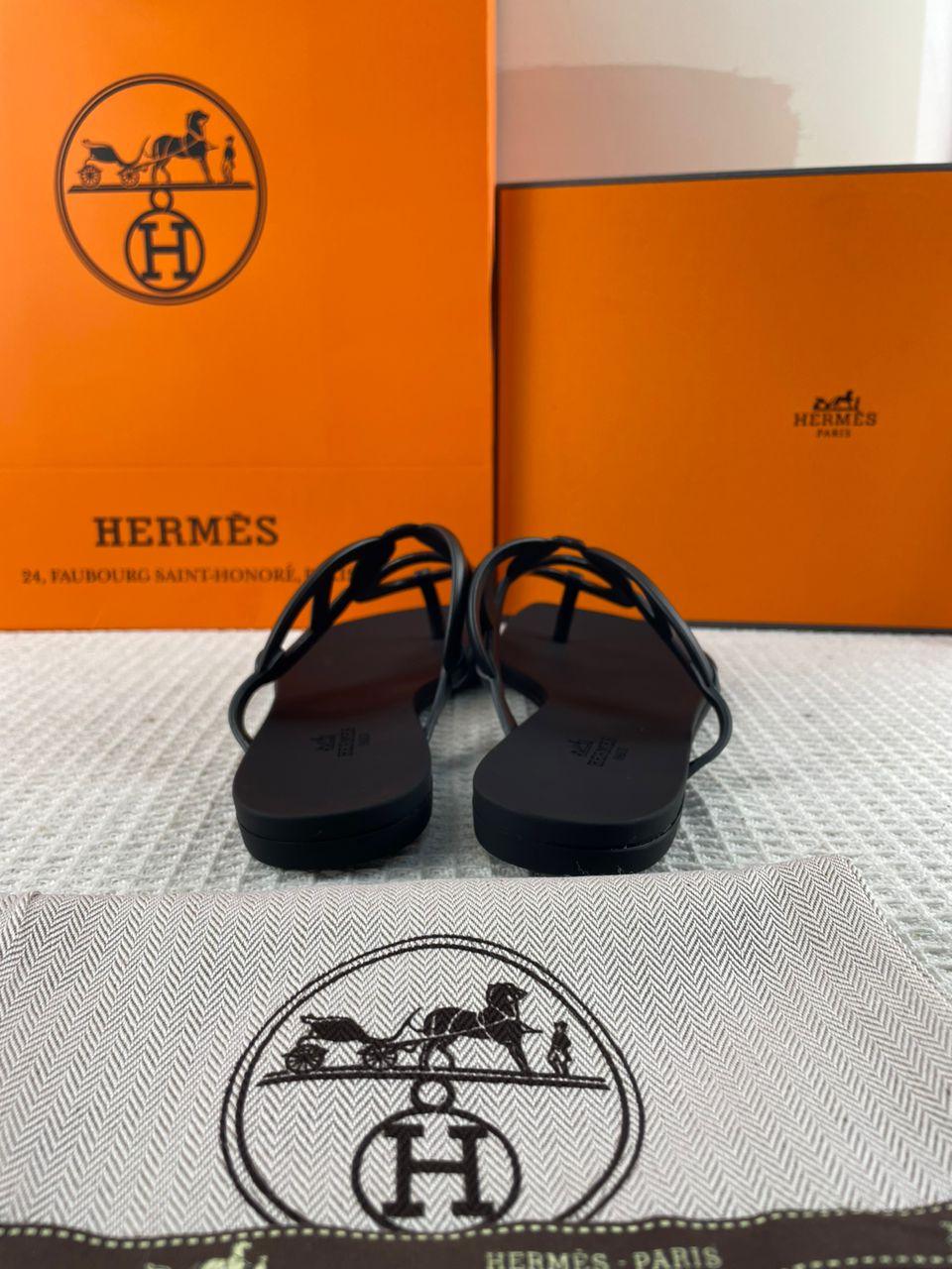 Hermès Egerie Sandalet Siyah - Glimmer of Luxury