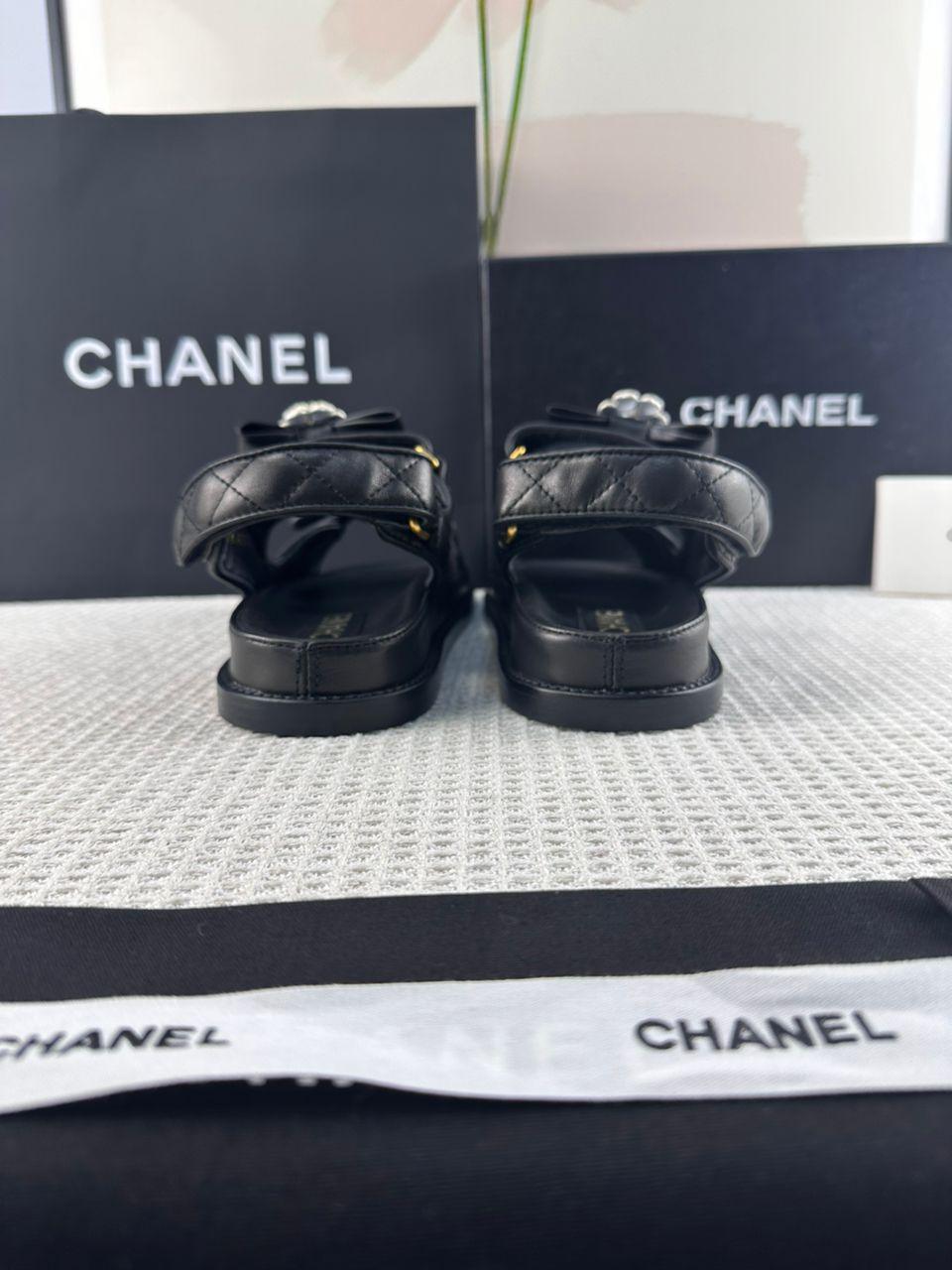 Chanel Günlük Stil Sokak Stili Sade Deri Parti Stili Sandalet - Glimmer of Luxury