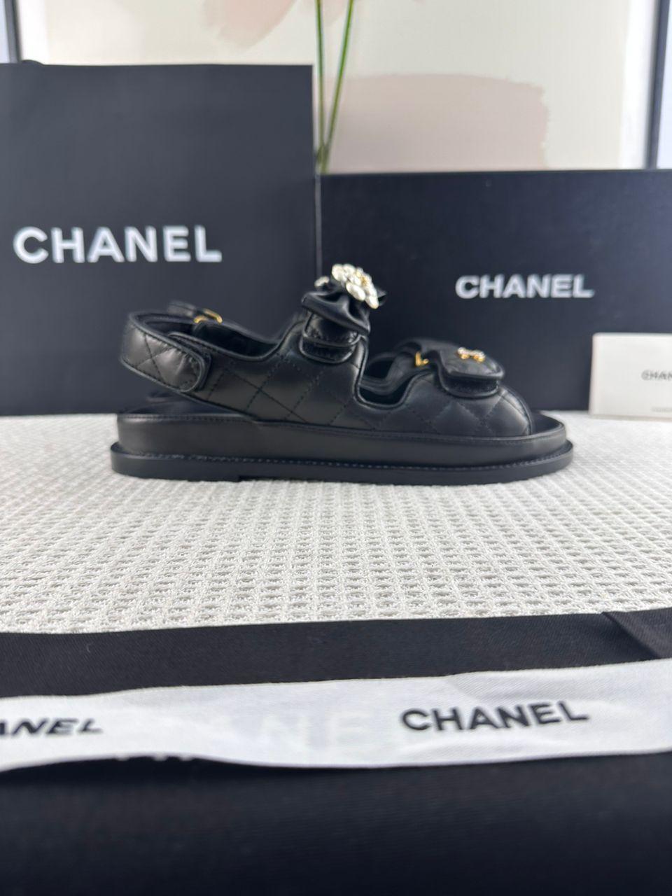 Chanel Günlük Stil Sokak Stili Sade Deri Parti Stili Sandalet - Glimmer of Luxury