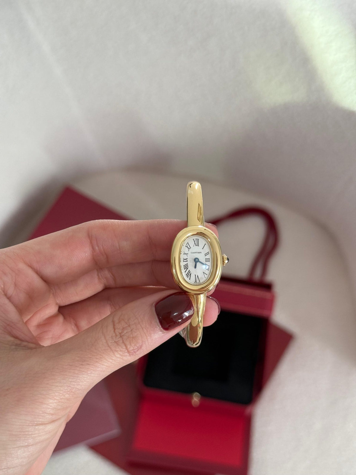 Cartier Mini Sarı Altın Baignoire Saat 18,7 mm