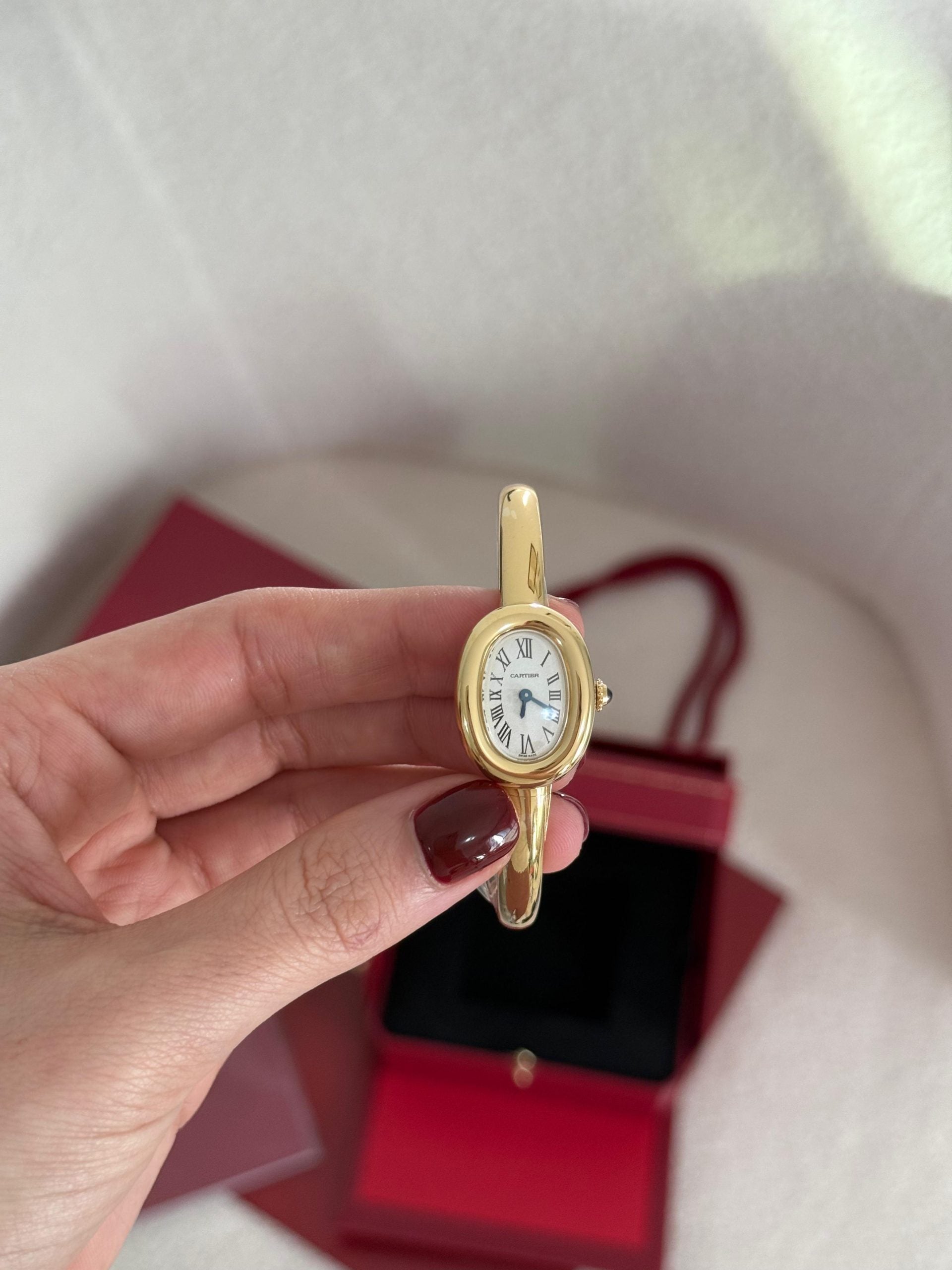 Cartier Mini Sarı Altın Baignoire Saat 18,7 mm