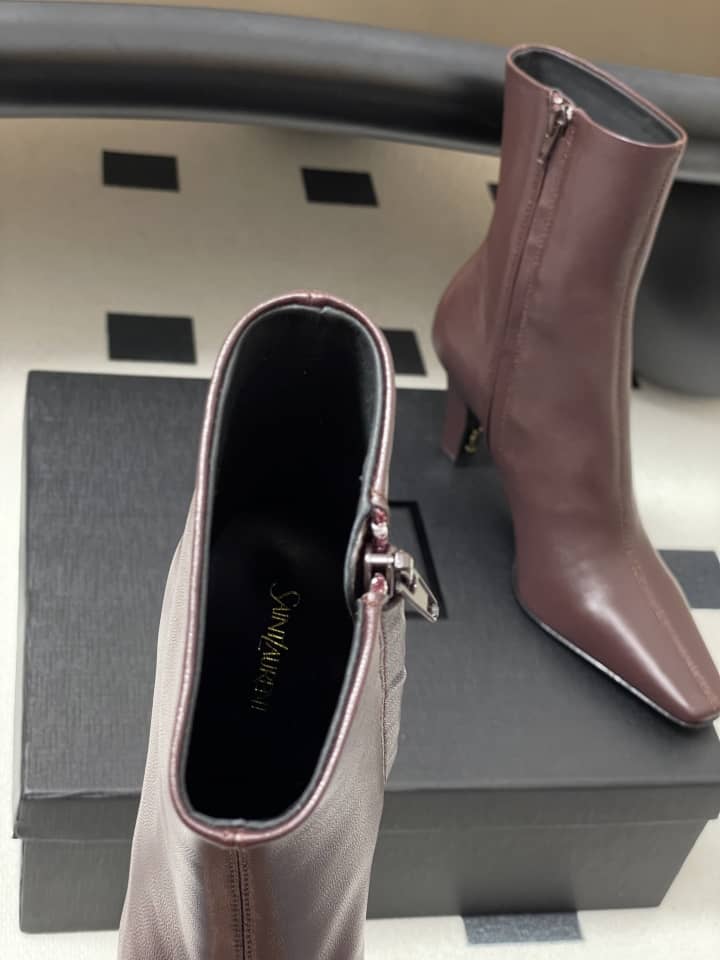 Saint Laurent Jill 95 Deri Bilekte Botlar