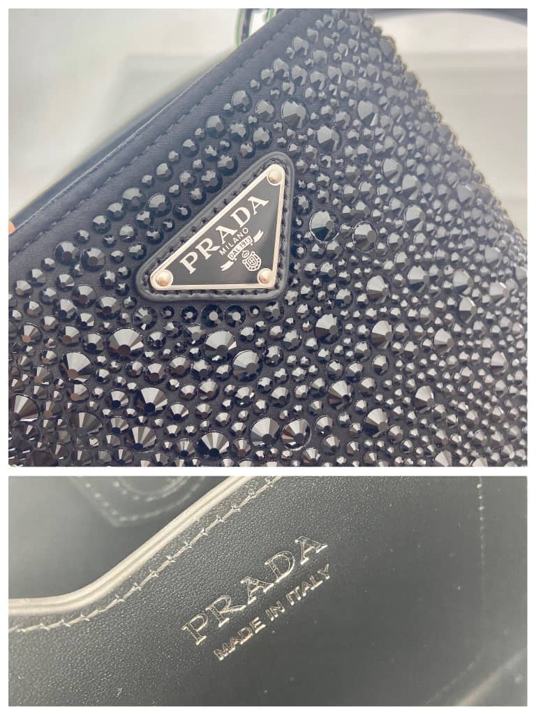 Prada Panier Crystal Satin Bag