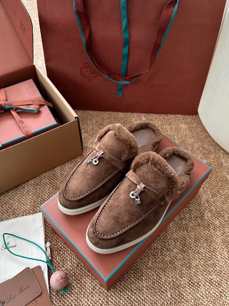 Loro Piana Charms Walk Babouche Fur Loafer
