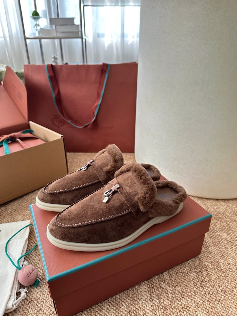 Loro Piana Charms Walk Babouche Fur Loafer