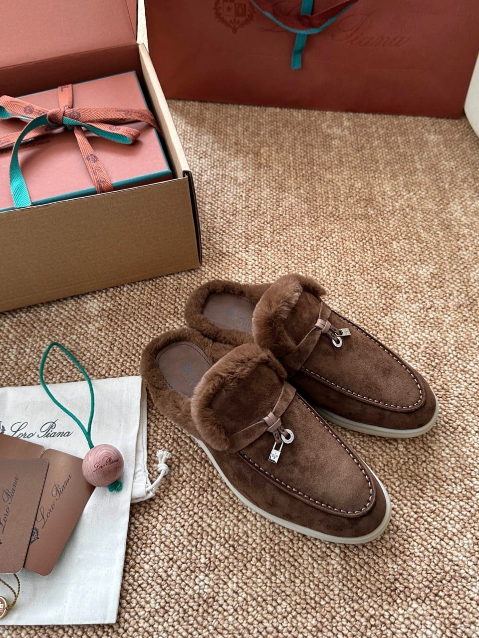 Loro Piana Charms Walk Babouche Fur Loafer