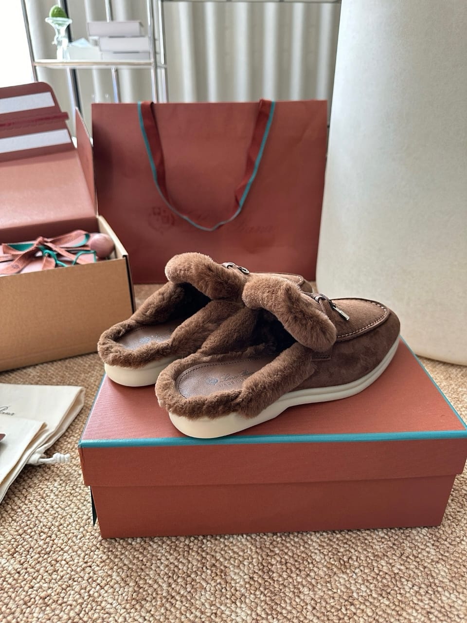 Loro Piana Charms Walk Babouche Fur Loafer