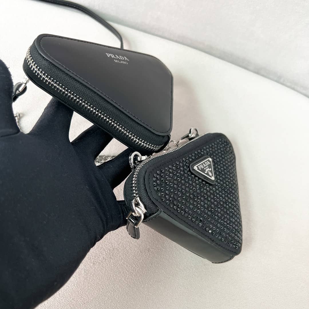 Prada Kristal Süslemeli Mini Kese