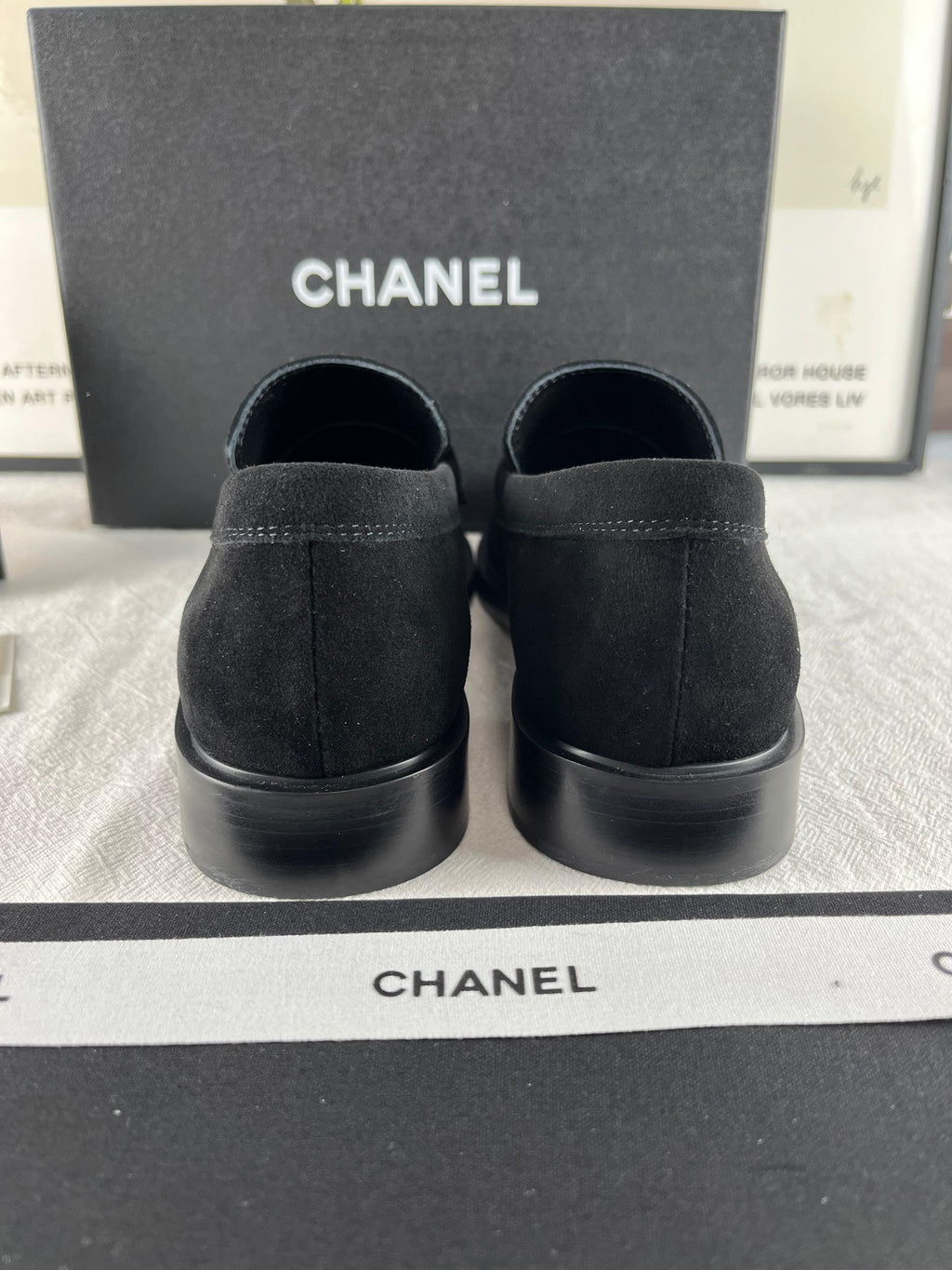 Chanel 2024/25 Art Professions Moccasin Suede Kids Leather Black