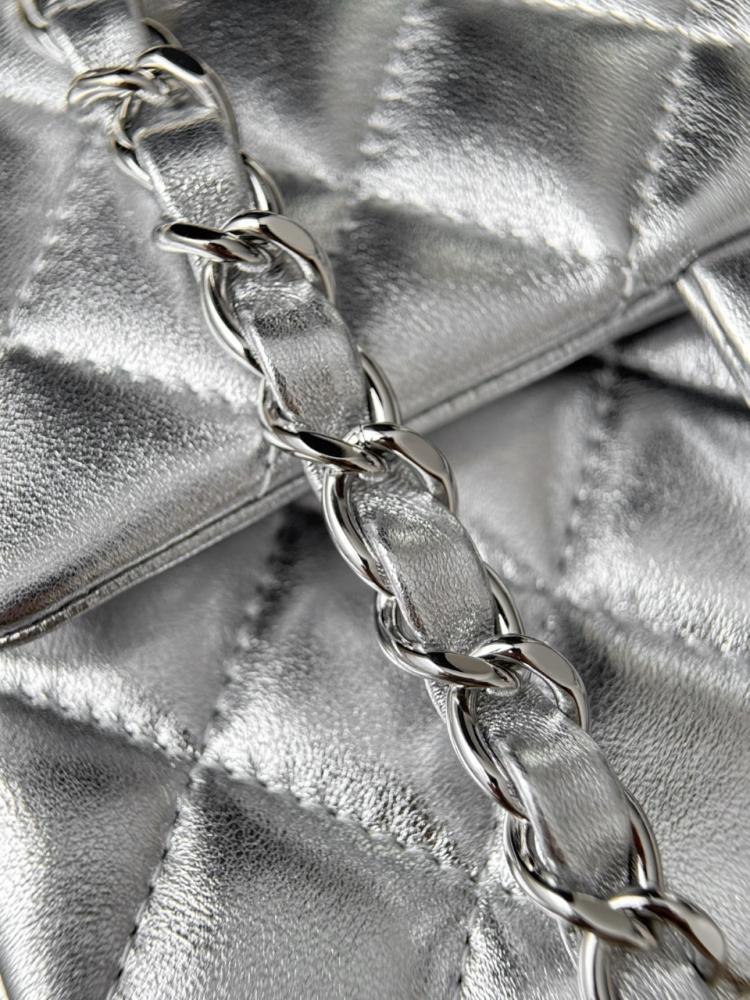 Chanel Metallic Silver CF20 — Mini Flap Bag 