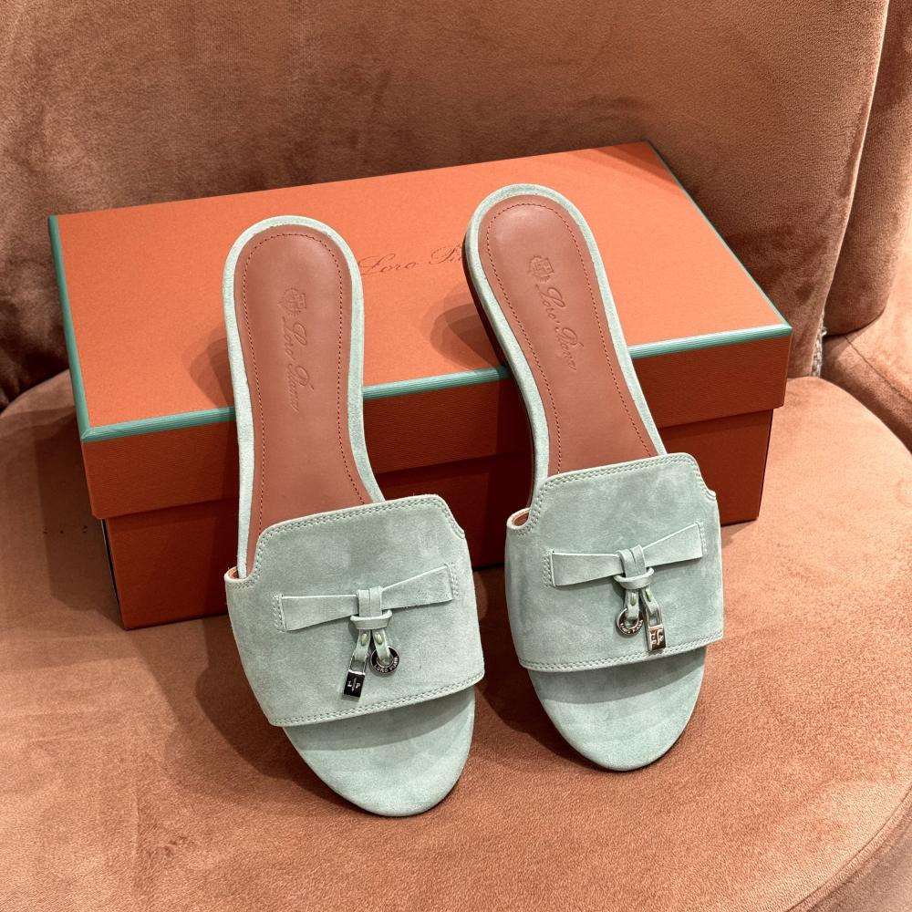 Loro Piana Summer Charms Ser Kadın Sandalet - Yeşil - Glimmer of Luxury