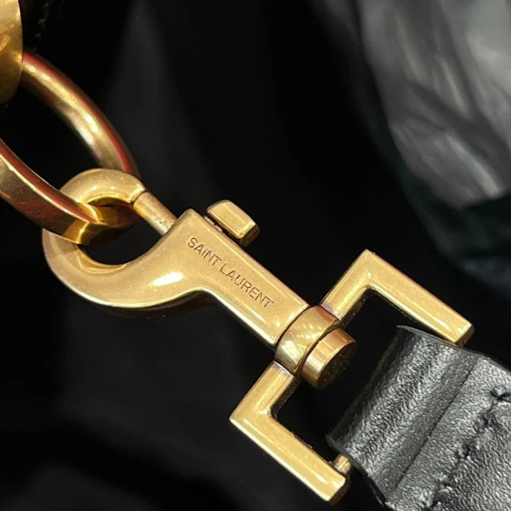 Saint Laurent LE 37 Parlak Mini Deri Çanta