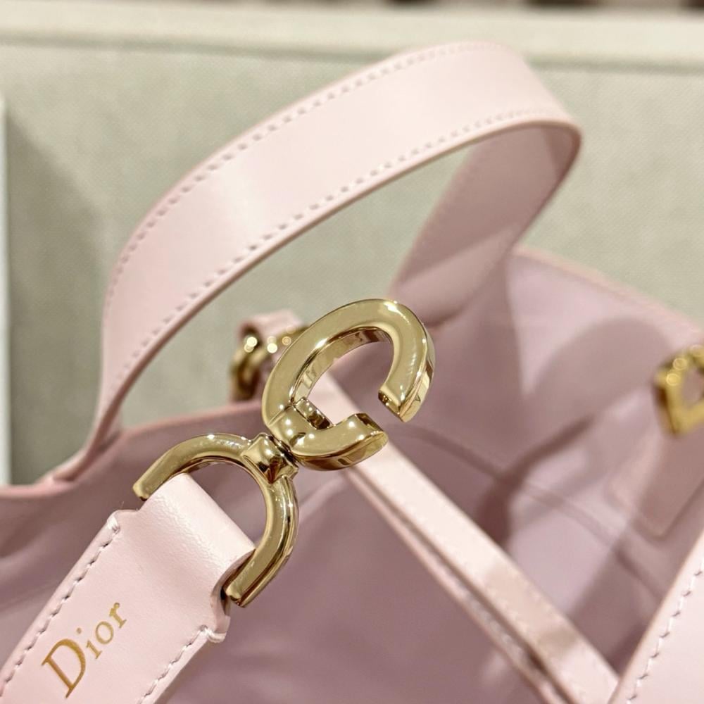 Small Dior Toujours Vertical Tote Bag Powder Beige Macrocannage Calfskin
