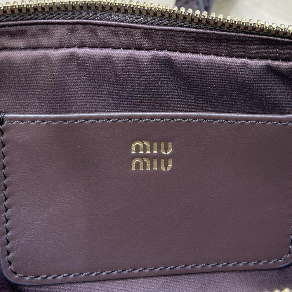 Miu Miu Arcadie Dark Brown Leather Mini Handbag