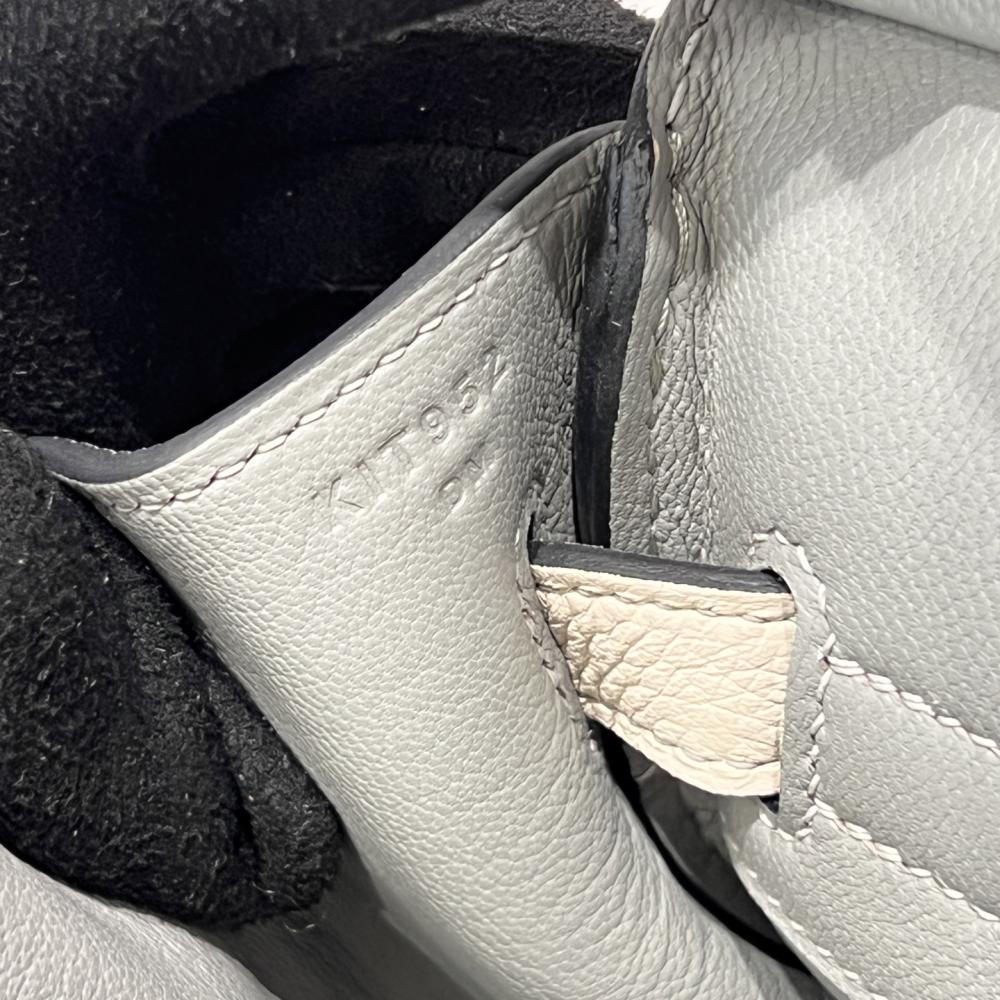 Hermès Birkin 30 Grey Seagull and White Togo