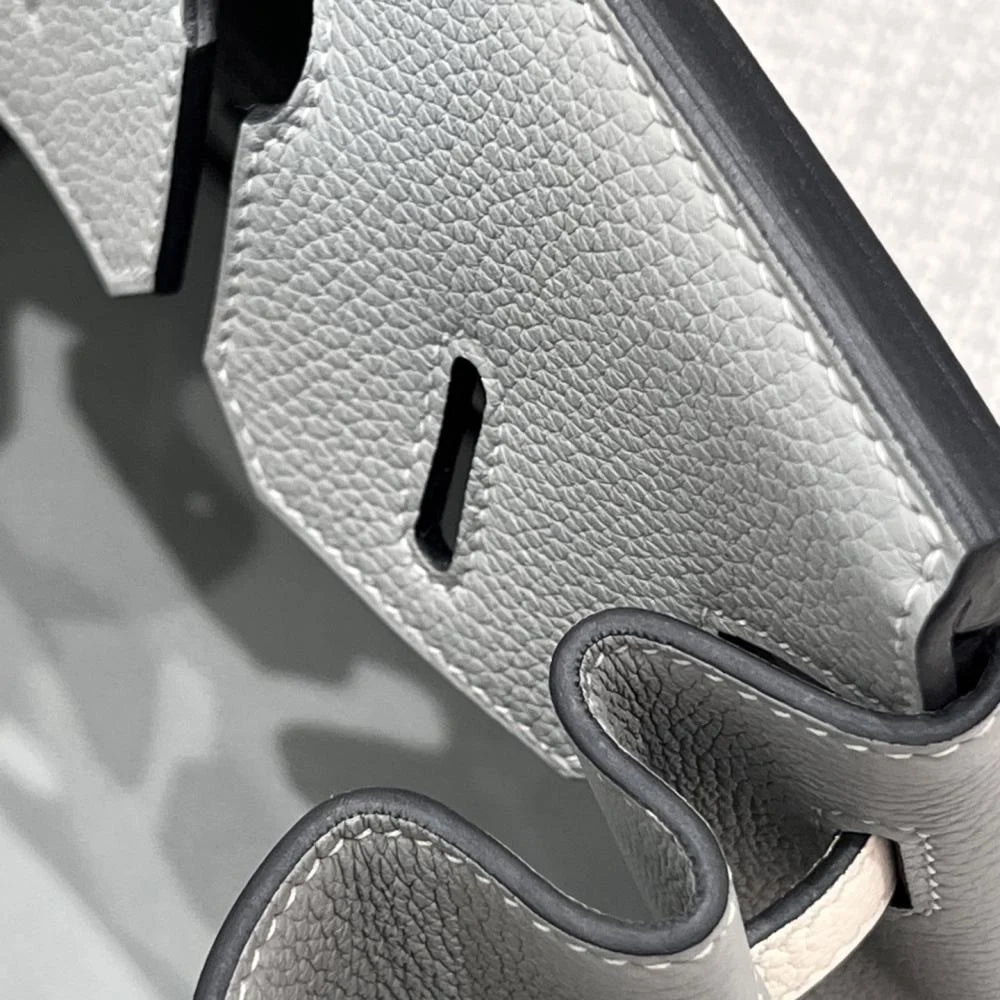 Hermès Birkin 30 Grey Seagull and White Togo