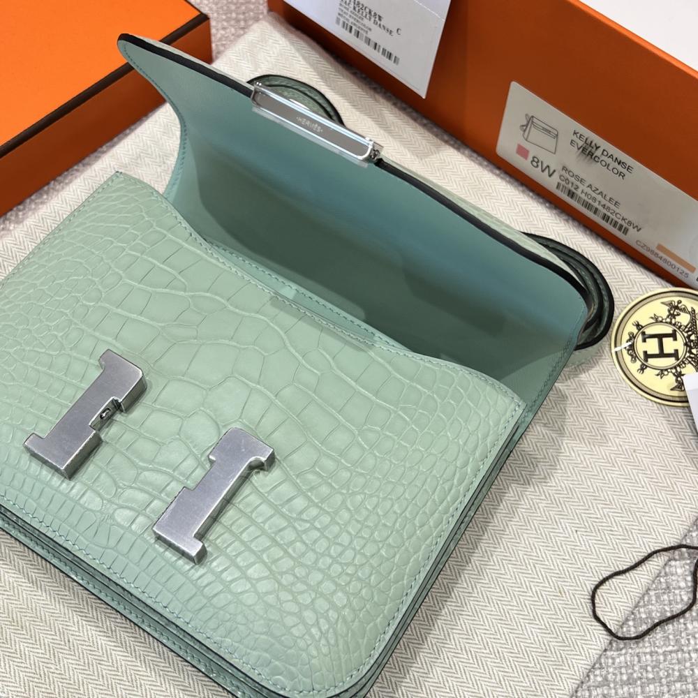 Hermes Constance 18 Green Fizz Crocodille