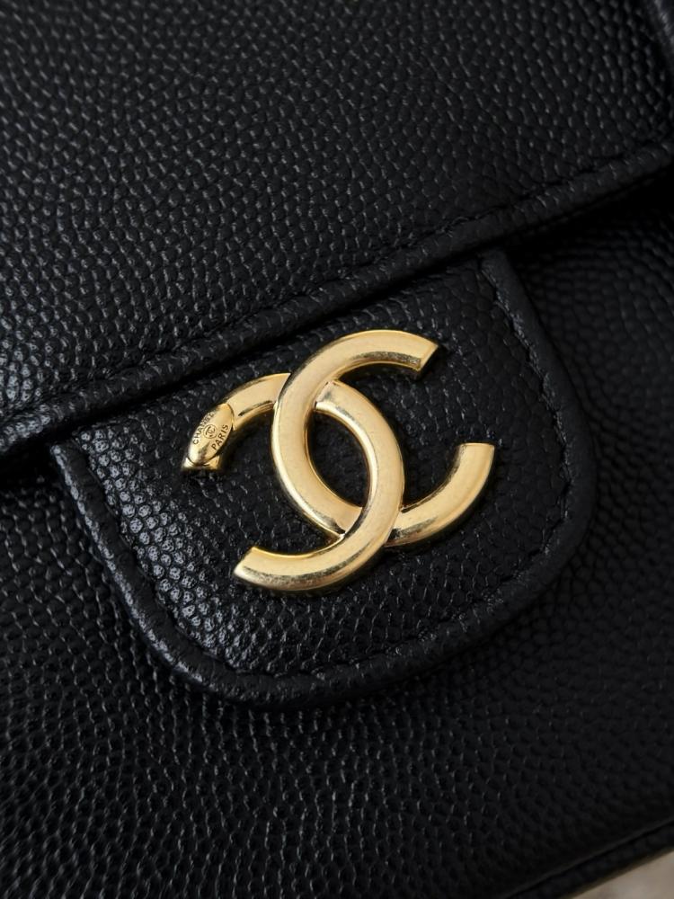 Chanel 26P Mini Shoulder Bag – Black Glossy Grained Calfskin