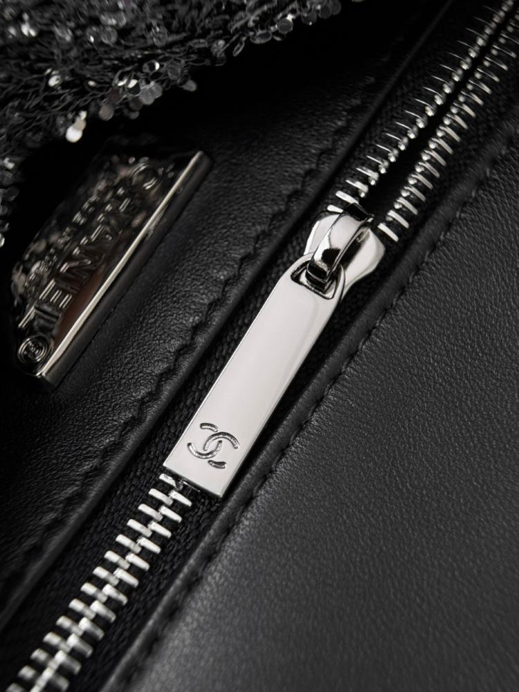 Chanel CF20 Evening Bag — Black Sequin