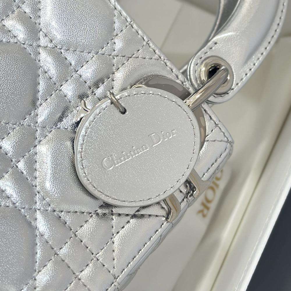 Dior Lady Mini Patent Leather Claret Red Bag 