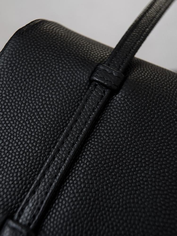 Chanel 26P Mini Shoulder Bag – Black Glossy Grained Calfskin