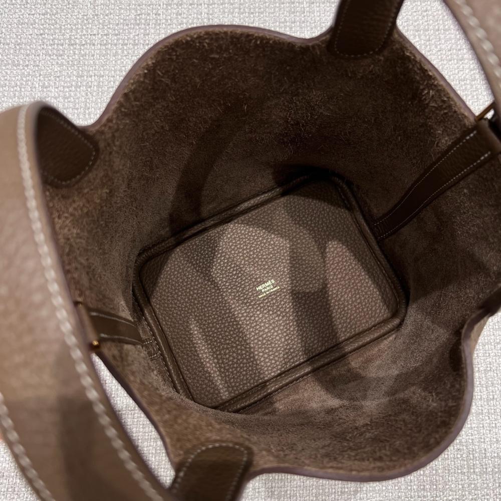 Hermès Picotin 18 Lock Clemence Leather Two-Tone Lime &amp; Nata Palladium Hardware (PHW)