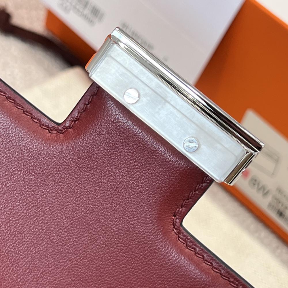 Hermes Constance 24 Burgundy Leather Box