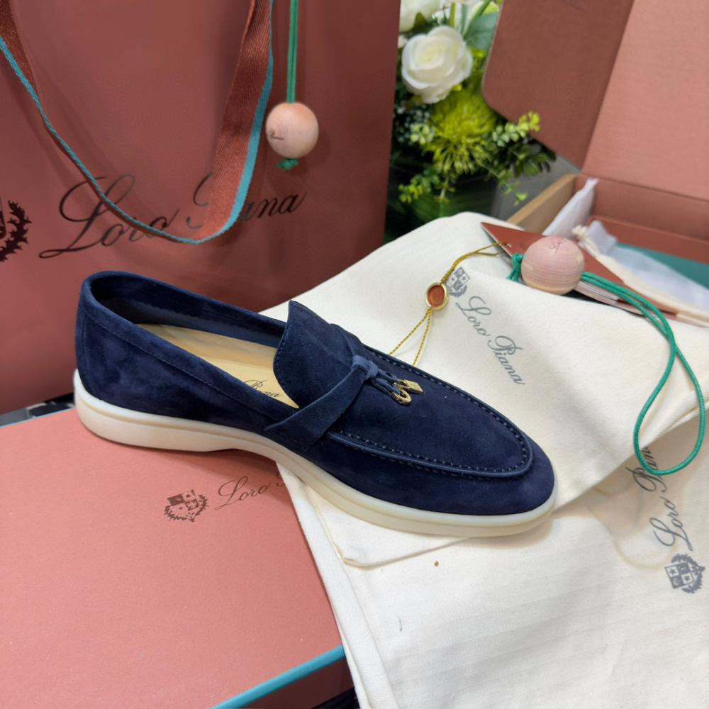 Loro Piana Yaz Büyüsü Yürüyüş Ayakkabısı - Mavi Florit - Glimmer of Luxury