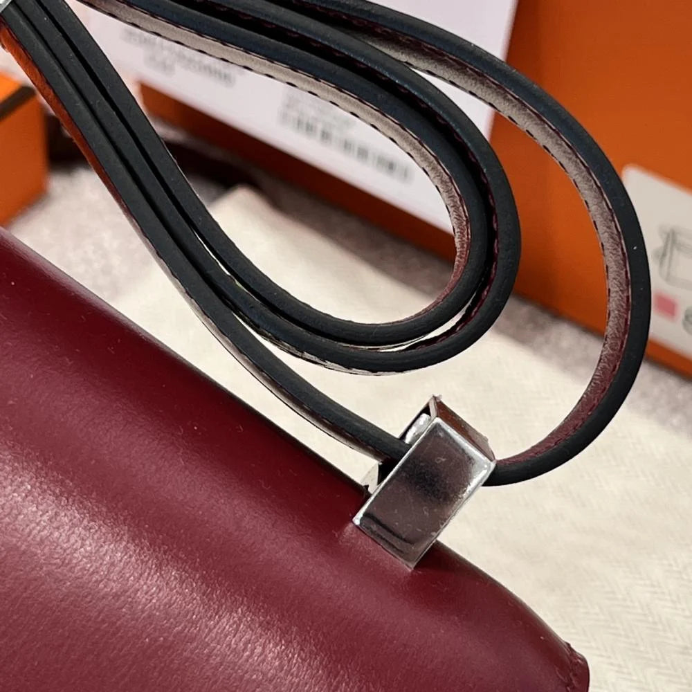 Hermes Constance 24 Burgundy Leather Box