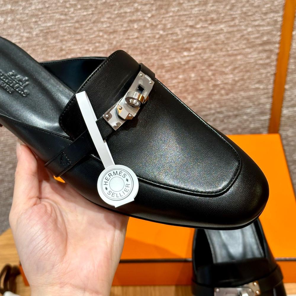 Hermès Oran Sandals Gray Argent