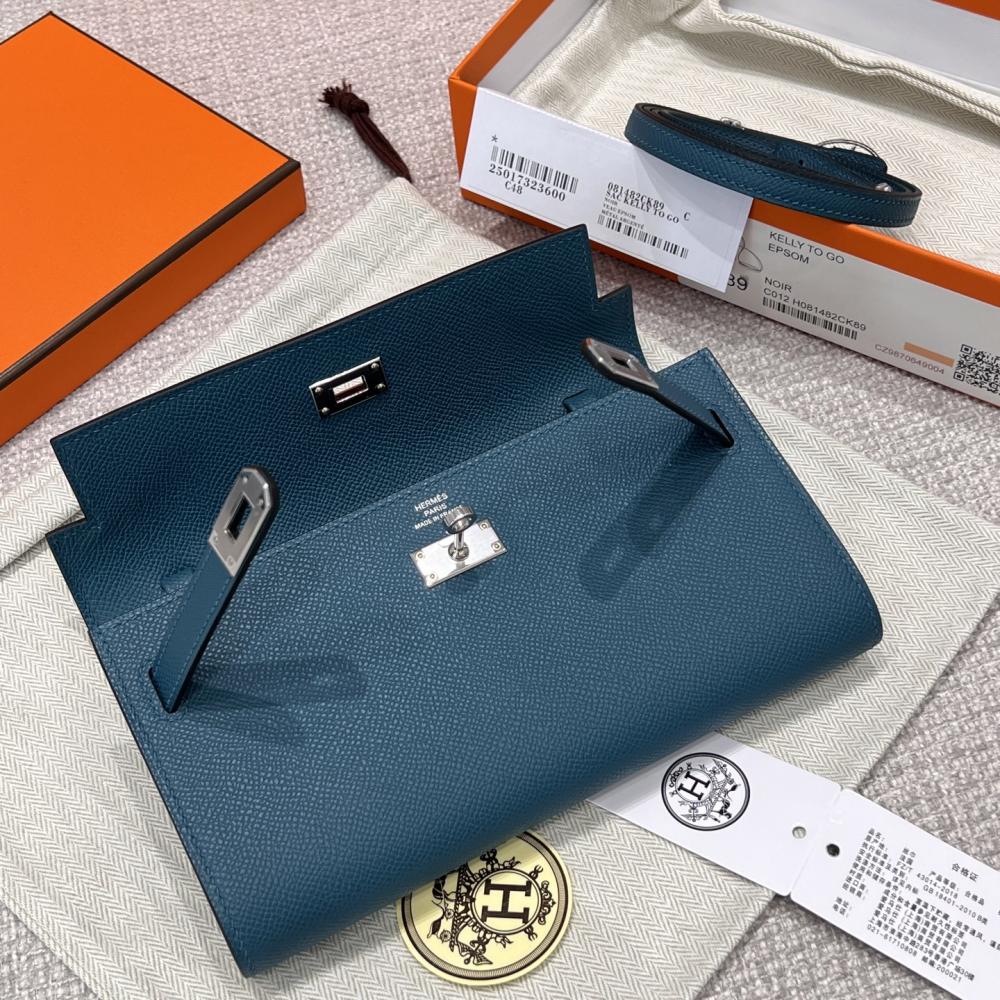 Hermès Kelly To Go Epsom 19cm Bosphorus Green 