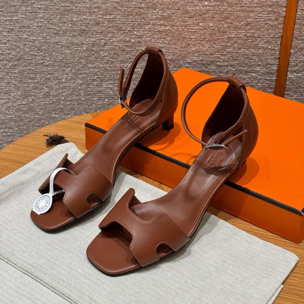 Hermès Oasis Sandals Black &amp; Argent Grey