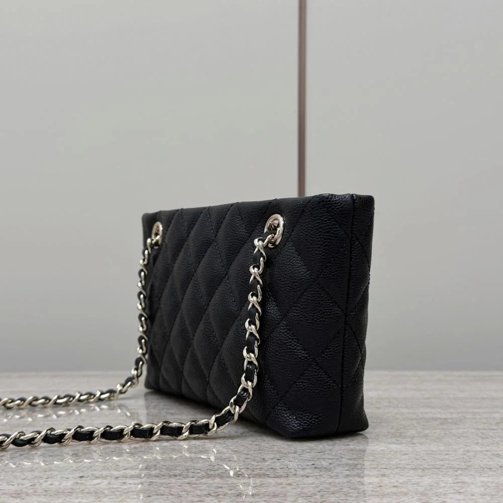 Chanel 25C Mini Zincirli Clutch Siyah Havyar LGHW - Glimmer of Luxury