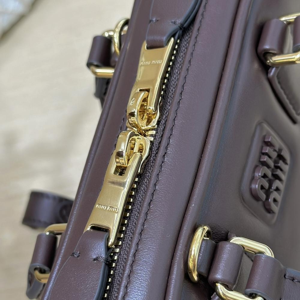 Miu Miu Arcadie Dark Brown Leather Mini Handbag