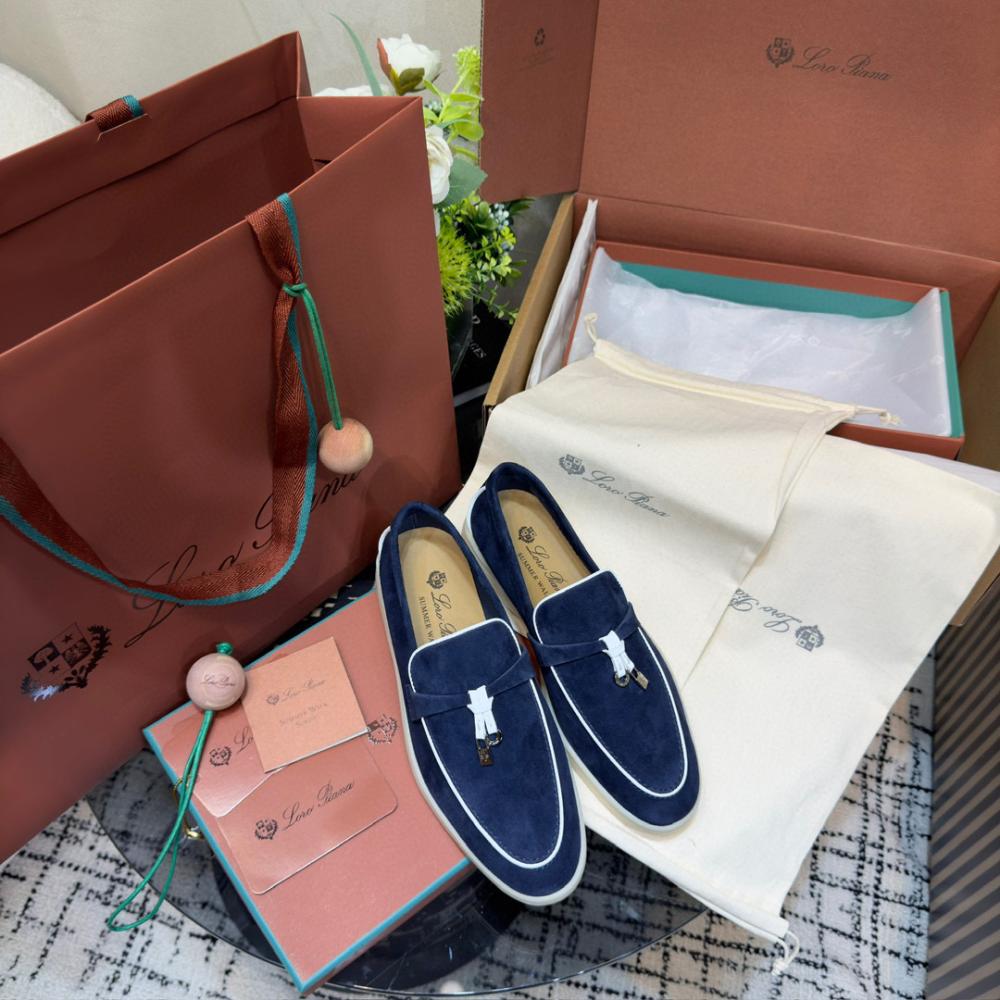 Loro Piana Yaz Büyüsü Yürüyüş Ayakkabısı - Lacivert - Glimmer of Luxury